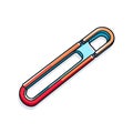 Vector of a red and blue paper clip on a white background Royalty Free Stock Photo
