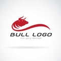 Vector of red bull design on white background, Wild Animals. Royalty Free Stock Photo