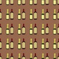Vector red burgundy wine and champagne collection seamless pattern background.