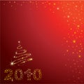 Vector red Christmas background with 2010