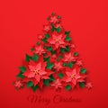 Vector Red Christmas Poinsettia Flower Royalty Free Stock Photo