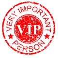 Red Circle Rubber Stamp Effect : VIP, Very Important Person isolated on white Royalty Free Stock Photo