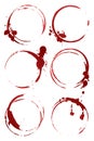 Vector red coffee stains