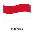 Vector red color Flat design, Illustration of Indonesia Icons, flag, and landmarks.