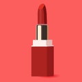 Vector red colour lipstick isolated with highlights Royalty Free Stock Photo