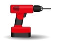 Vector red cordless screwdriver Royalty Free Stock Photo