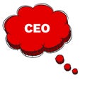 Vector of Red 3D Speech Bubble Text CEO. EPS8 . Royalty Free Stock Photo