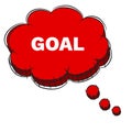 Vector of Red 3D Speech Bubble Text GOAL. EPS8 . Royalty Free Stock Photo