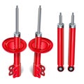 Vector Red Damper Struts with Shock Absorbers Royalty Free Stock Photo