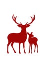 Vector red deer silhouette Royalty Free Stock Photo