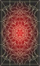 Vector red floral square ornament. Patterns of the peoples of Europe.