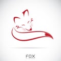 Vector of a red fox design on white background. Royalty Free Stock Photo