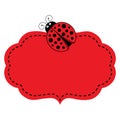 Vector Red Frame with Ladybug Image.