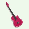 Vector of a red gibson les paul electrical guitar on a white background