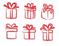 Vector red gift icon Royalty Free Stock Photo