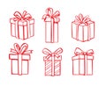 Vector red gift icon Royalty Free Stock Photo