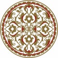 Vector red and gold arabic national round ornament.