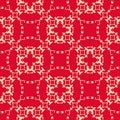 Vector red and gold floral geometric seamless pattern. Elegant royal ornament Royalty Free Stock Photo