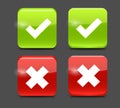 Vector Red and Green Check Mark Icons Royalty Free Stock Photo