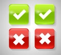 Vector Red and Green Check Mark Icons Royalty Free Stock Photo