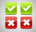 Vector Red and Green Check Mark Icons Royalty Free Stock Photo