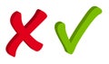 Vector Red and Green Check Mark Icons