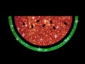 Vector red and green glitter fruit watermelon icon