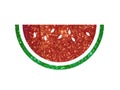 Vector red and green glitter fruit watermelon icon