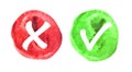 Vector Red and Green Watermark Check Mark Icons Royalty Free Stock Photo