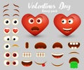 Vector red heart emoji maker, emoticon creator Royalty Free Stock Photo