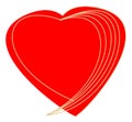 Vector red heart shape logo Royalty Free Stock Photo