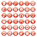 Vector red icons. Computer concept. Royalty Free Stock Photo