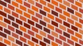 Vector red isometric brick wall background. Old texture urban masonry. Vintage architecture block wallpaper. Retro facade room Royalty Free Stock Photo