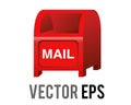 Vector red Japan public mailbox, postbox, letterbox icon