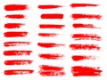 Vector red paint, ink brush stroke, brush, line or texture. Dirt Royalty Free Stock Photo