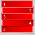 Vector red paper enumerated banner list