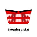 Vector red plastic empty shopping basket