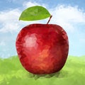 Vector red polygonal apple