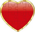 Vector red puzzle on heart Royalty Free Stock Photo