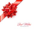 Vector Red Realistic Bow with Ribbons Isolated on Transparent Background Royalty Free Stock Photo