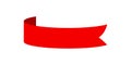 Vector red ribbon banner set. Flat red ribbon for discount label in product sales Royalty Free Stock Photo