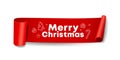 Vector Red Roll paper Merry Christmas design