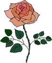 Vector red rose Royalty Free Stock Photo
