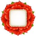 Vector Red Rose circle frame Royalty Free Stock Photo