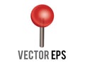 Vector red round head location pushpin icon