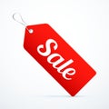 Vector red sale tag Royalty Free Stock Photo