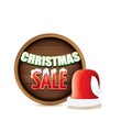 Vector red Santa hat with special sale sign tag isolated on white background. vector merry christmas sale label, sticker Royalty Free Stock Photo