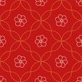 Vector red seamless pattern background: Spicy Red Rosettes. Royalty Free Stock Photo