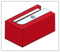 Vector red sharpener Icon. Flat vector illustration of sharpener for pencil for web design, logo, icon, app, UI Royalty Free Stock Photo