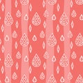 Vector red shibori abstract teardrops and diamonds seamless pattern. Suitable for textile, gift wrap and wallpaper